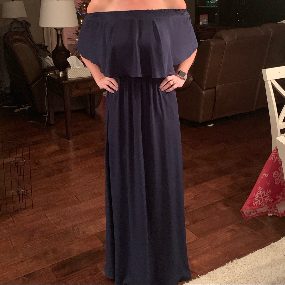 Rich Navy Crisp Bridesmaid dress!